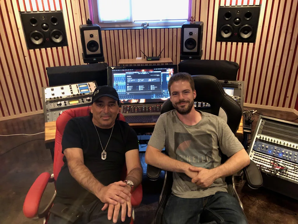 Chris Lord-Alge und Frank Acklin im Studio